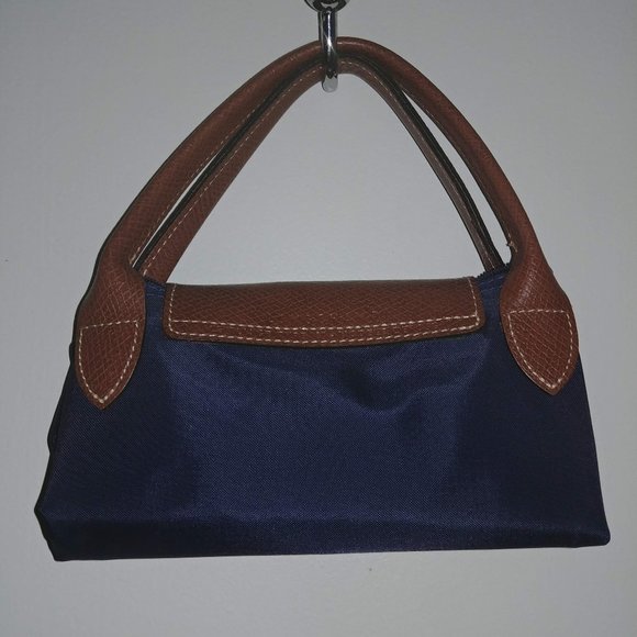 Authentic Longchamp Le Pliage small handbag Navy - Picture 8 of 11